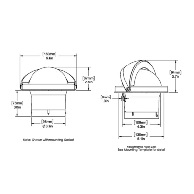 Ritchie SS-2000 SuperSport Compass – Flush Mount – Black
