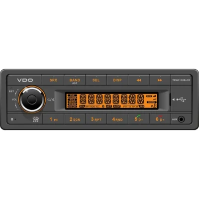 VDO 12V Radio w/FM RDS Tuner MP3/WMA/USB/Bluetooth - Orange Illumination